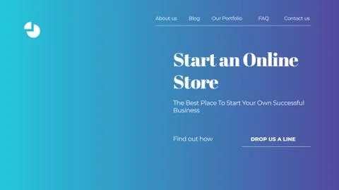 Abstract Vector Colorful Gradient Landing Page Template Stock Illustration
