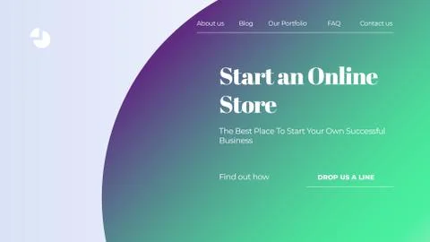 Abstract Vector Colorful Gradient Landing Page Template Stock Illustration