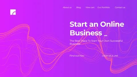 Abstract Vector Colorful Gradient Landing Page Template Stock Illustration