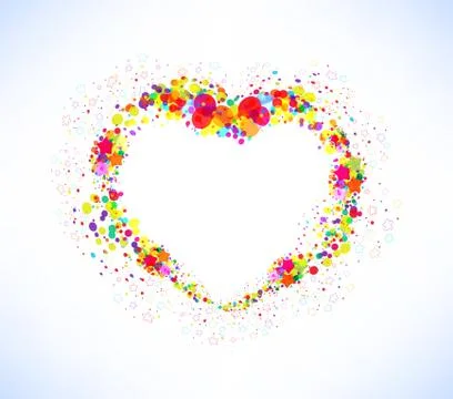 Abstract vector colorful heart shape background Stock Illustration