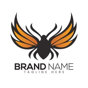 Abstract Vector Colorful Insect Wing Icon or Logo Design Template Stock Illustration