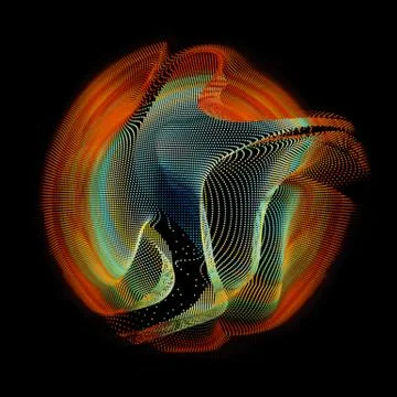 Abstract vector colorful mesh on dark background. Futuristic style card. Eleg Illustrazione stock