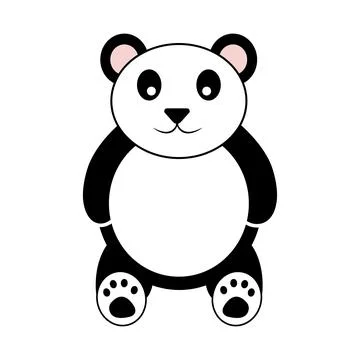 Abstract Vector Colorful Panda Icon Design Template Stock Illustration