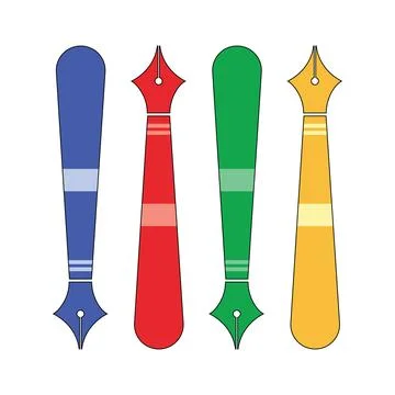 Abstract Vector Colorful Pen or Pencils Icon Design Template Stock Illustration