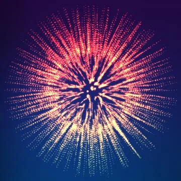 Abstract vector colorful space background. Explosion of sphere with glowing p Stock Illustration