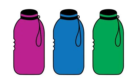 Abstract Vector Colorful Water Bottle Icon Design Template Stock Illustration