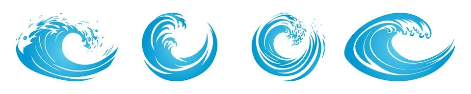 Abstract Vector Colorful Water Splashes Icon Design Template Stock Illustration