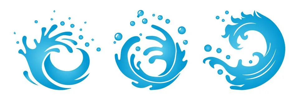 Abstract Vector Colorful Water Splashes Icon Design Template Stock Illustration