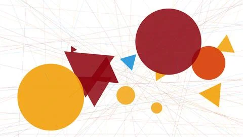 Abstract vector composition of intersecting geometric shapes and graphic elem Illustrazione stock