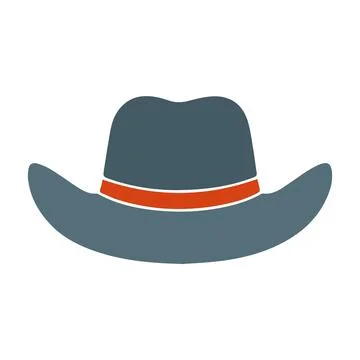 Abstract Vector Cowboy Hat Icon or Logo Design Template Stock Illustration
