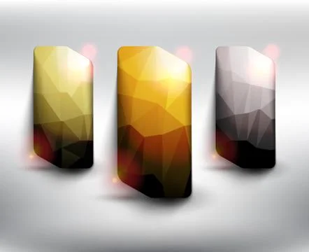 Abstract vector crystal banner set of 3. Stock Illustration
