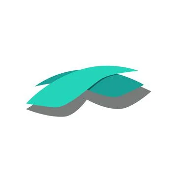 Abstract vector curved logo isolated. Stock Illustration