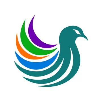 Abstract Vector Cute Bird Icon or Logo Design Template Stock Illustration