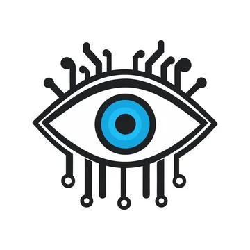 Abstract Vector cyber eye or robotic eye Icon or Logo Design Template イラスト素材