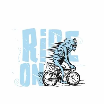 Abstract vector cyclist illustration. Stock Illustration