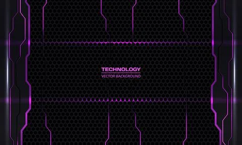Abstract vector dark gray and violet technology background. Stock Illustration