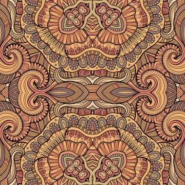Abstract vector decorative ethnic seamless pattern Stock Illustration