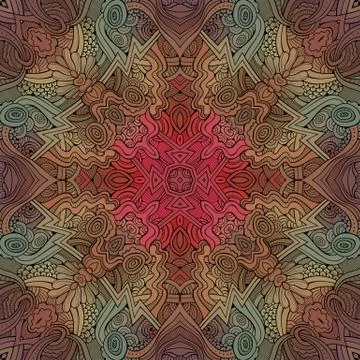 Abstract vector decorative ethnic seamless pattern Stock Illustration
