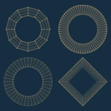 Abstract vector decorative frame. Mesh poligonal. Molecular lattice. The Stock-Illustration