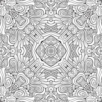 Abstract vector decorative nature ethnic hand drawn pattern Stock Illustration