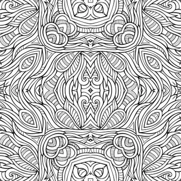Abstract vector decorative nature ethnic hand drawn pattern 스톡 일러스트