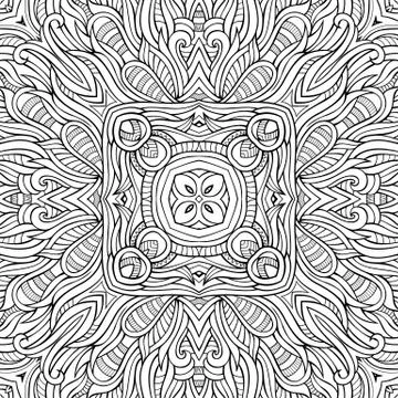 Abstract vector decorative nature ethnic hand drawn pattern Stock Illustration