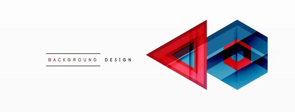 Abstract vector design blends triangles, hexagons, and circles, creating a Stock Illustration