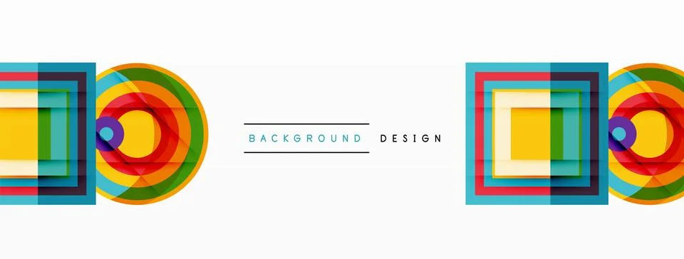 Abstract vector design blends triangles, hexagons, and circles, creating a Stock Illustration