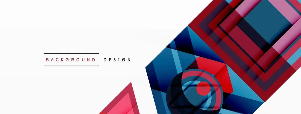 Abstract vector design blends triangles, hexagons, and circles, creating a Stock Illustration