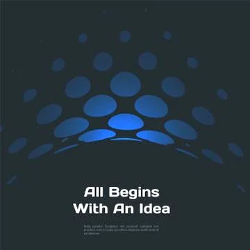 Abstract vector design of blue rounds for graphic template Stock Illustration