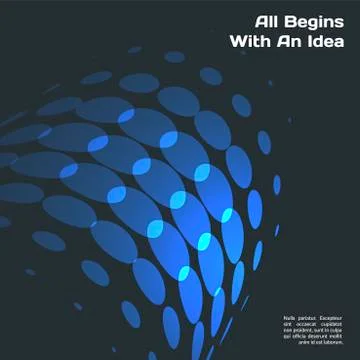 Abstract vector design of blue rounds for graphic template Stock Illustration