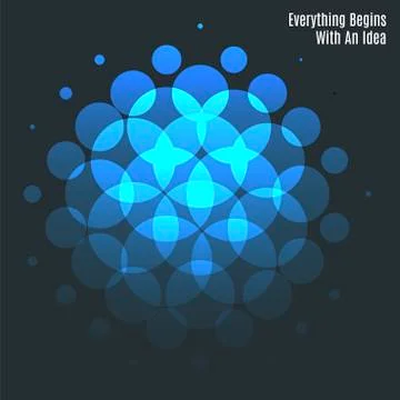 Abstract vector design of blue rounds for graphic template 스톡 일러스트