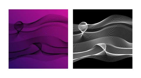 Abstract vector design element. Flowing particle waves. Stock Illustration