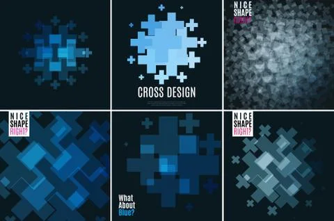 Abstract vector design elements with cross Stock Illustration