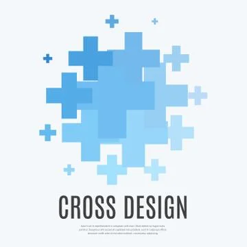 Abstract vector design elements with cross Illustrazione stock