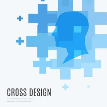 Abstract vector design elements with cross Stock Illustration
