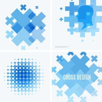 Abstract vector design elements with cross Stock Illustration