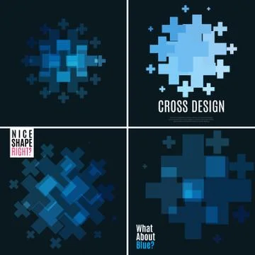 Abstract vector design elements with cross Stock Illustration