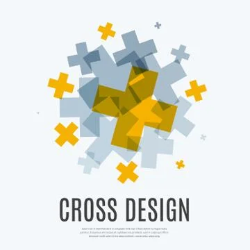 Abstract vector design elements with cross Stock Illustration