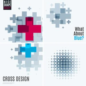 Abstract vector design elements with cross 스톡 일러스트