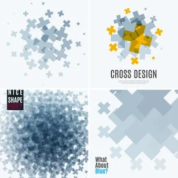 Abstract vector design elements with cross イラスト素材