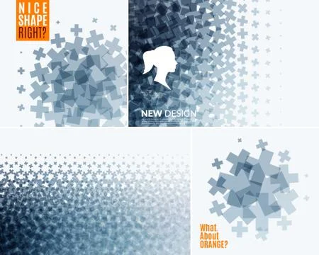 Abstract vector design elements with cross Stock Illustration