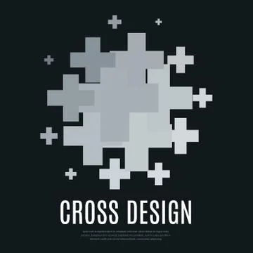 Abstract vector design elements with cross Stock Illustration