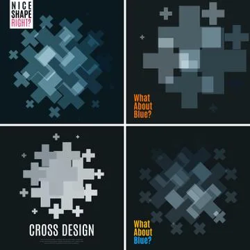 Abstract vector design elements with cross Stock Illustration
