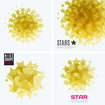 Abstract vector design elements with golden stars Stock Illustration