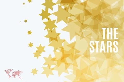 Abstract vector design elements with golden stars Stock Illustration