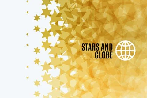 Abstract vector design elements with golden stars Stockillustratie