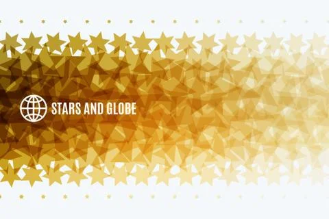 Abstract vector design elements with golden stars Illustrazione stock