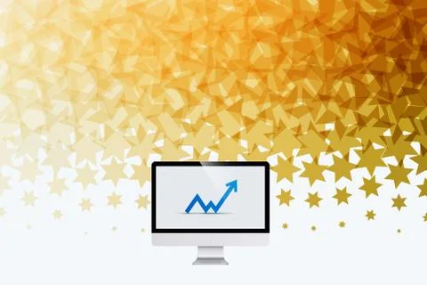 Abstract vector design elements with golden stars 스톡 일러스트