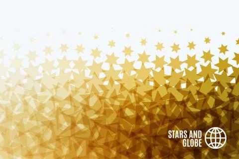 Abstract vector design elements with golden stars Stock Illustration